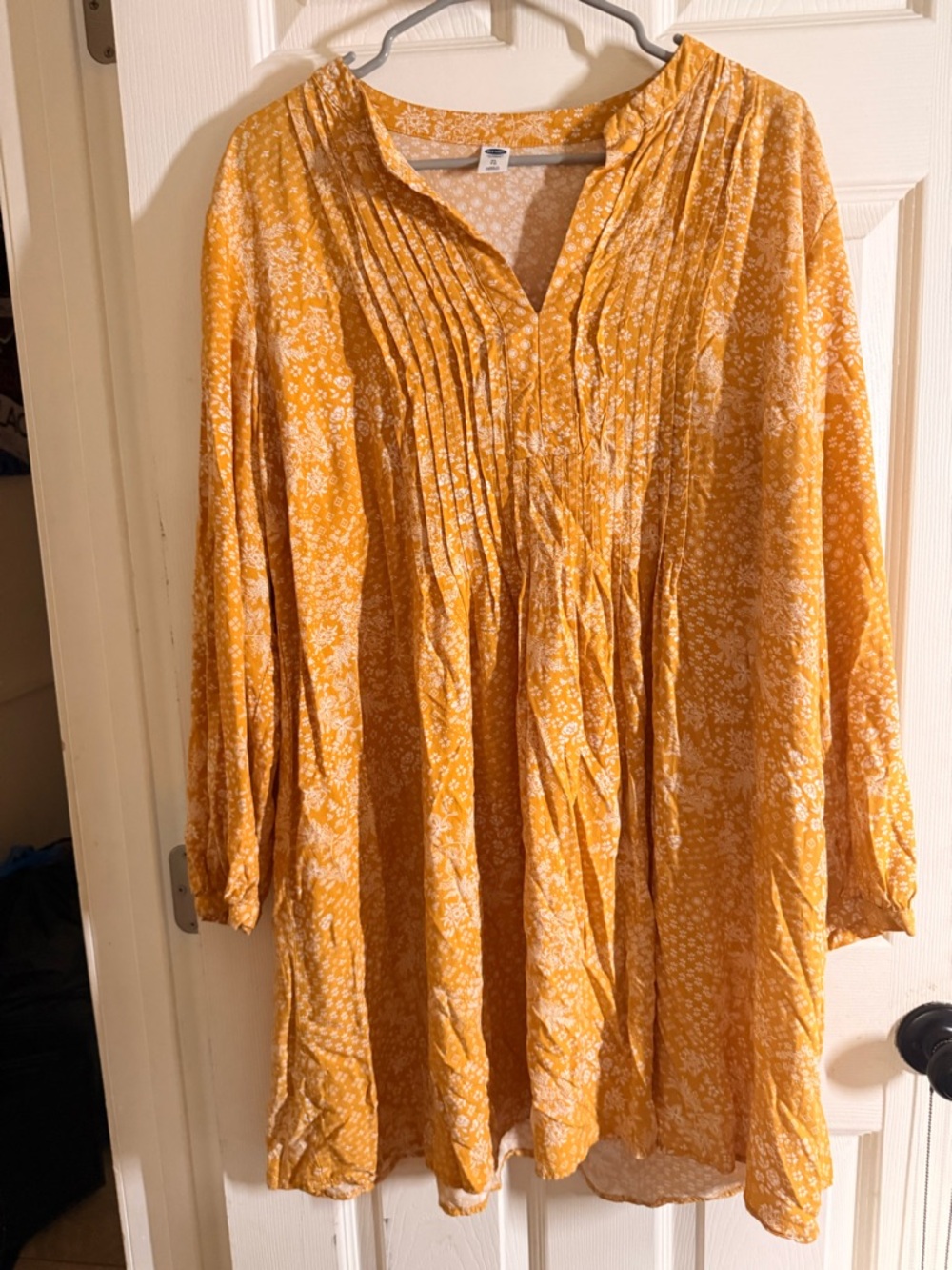 Old Navy Mustard Yellow Floral Tunic Dress